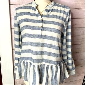 Lucky brand blouse with bottom hem flare